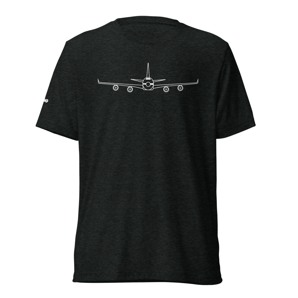 Boeing 747 Schematic Farewell Tri-blend T-Shirt (white schematic - front only) 