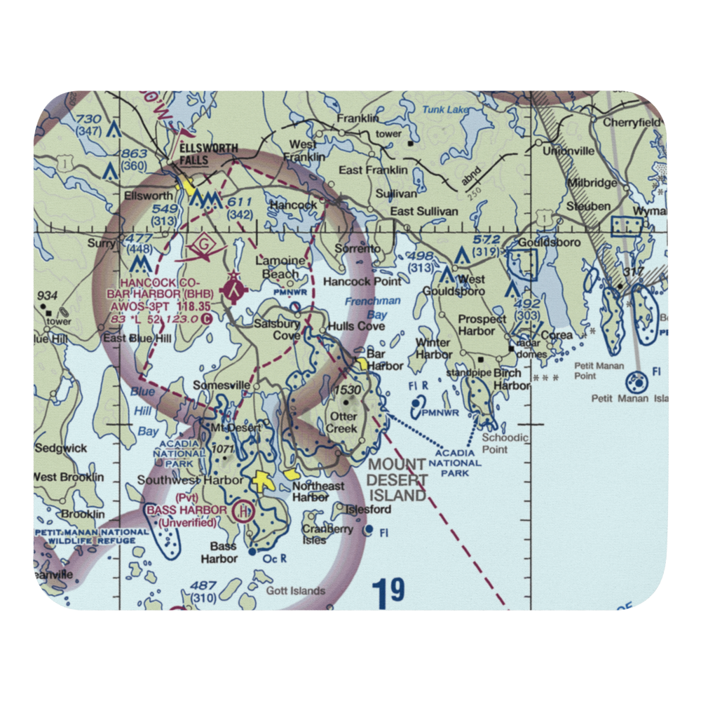 Acadian Seaplane Base (ME07) VFR Sectional Mouse Pad 