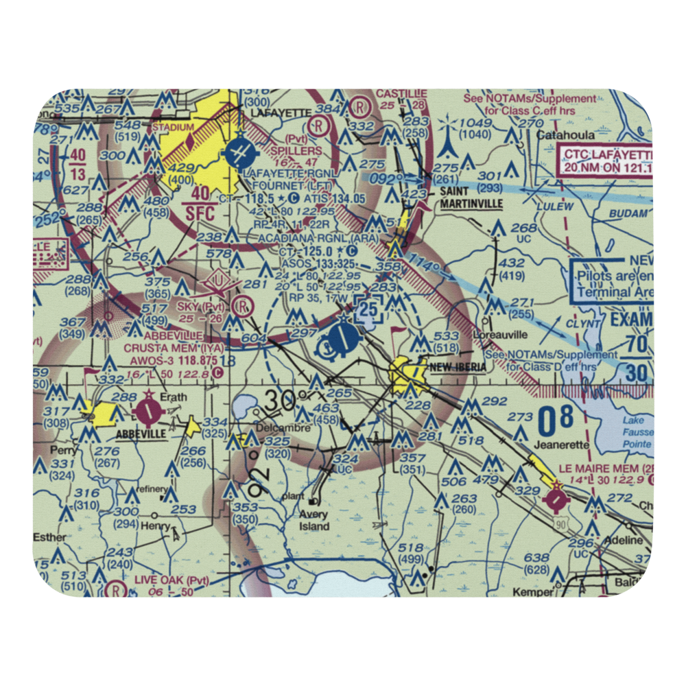 Acadiana Regional Airport (ARA) VFR Sectional Mouse Pad 