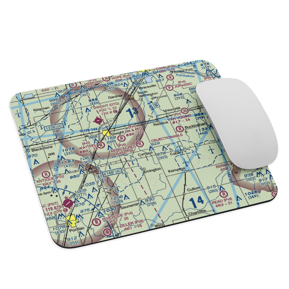Aero Acres Airport (IL51) VFR Sectional Mouse Pad 