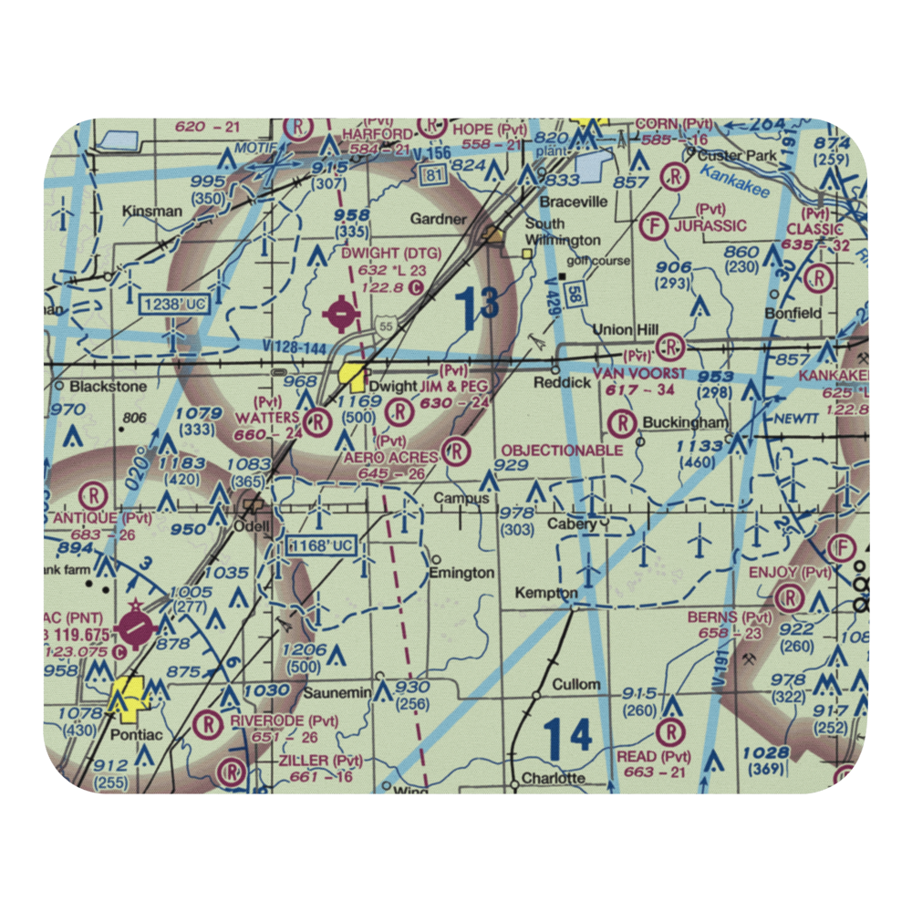 Aero Acres Airport (IL51) VFR Sectional Mouse Pad 