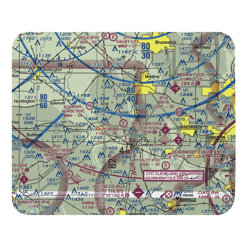 Aero Lake Farm Airport (2OI4) VFR Sectional Mouse Pad 