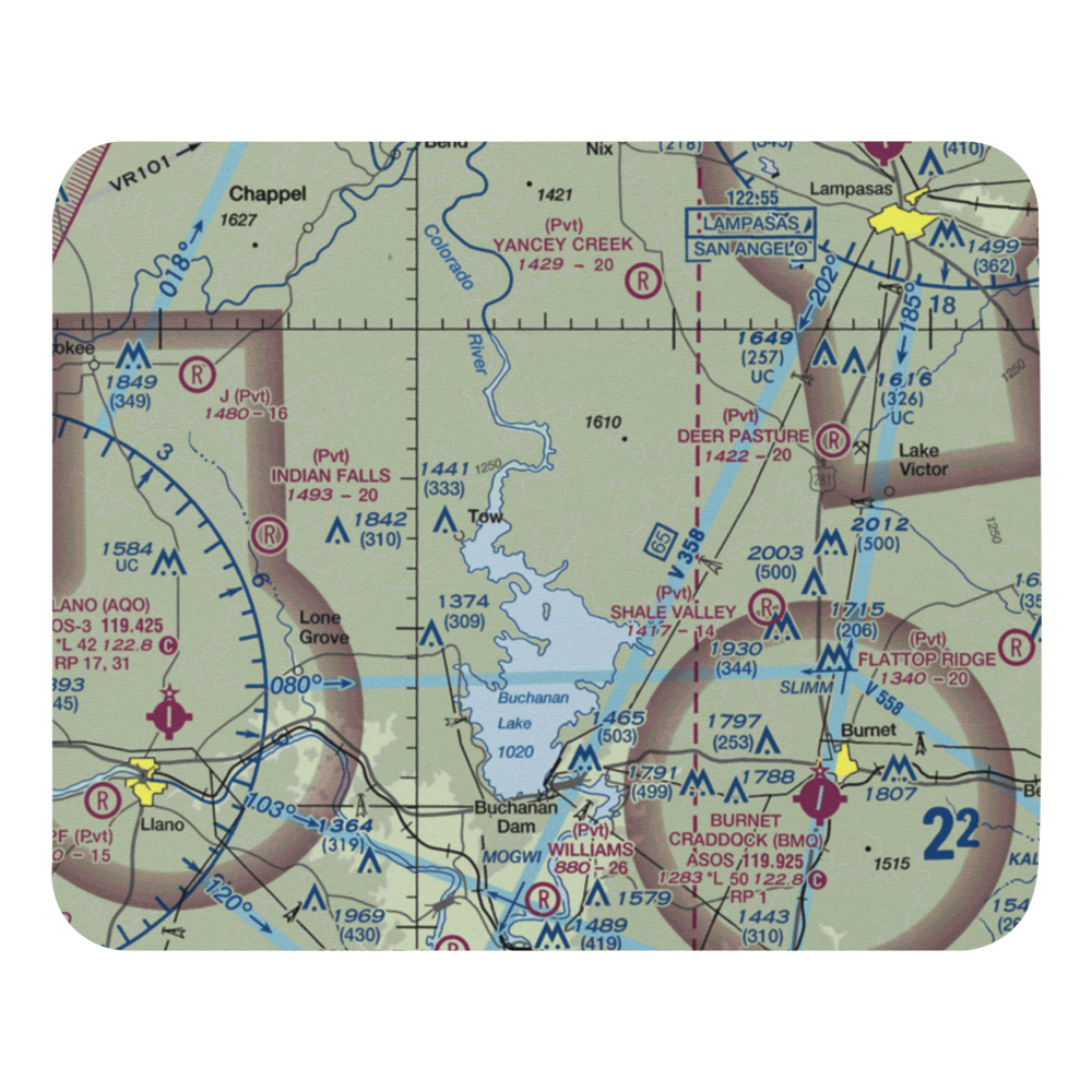 Aero-Bee Ranch Airstrip (89TX) VFR Sectional Mouse Pad 