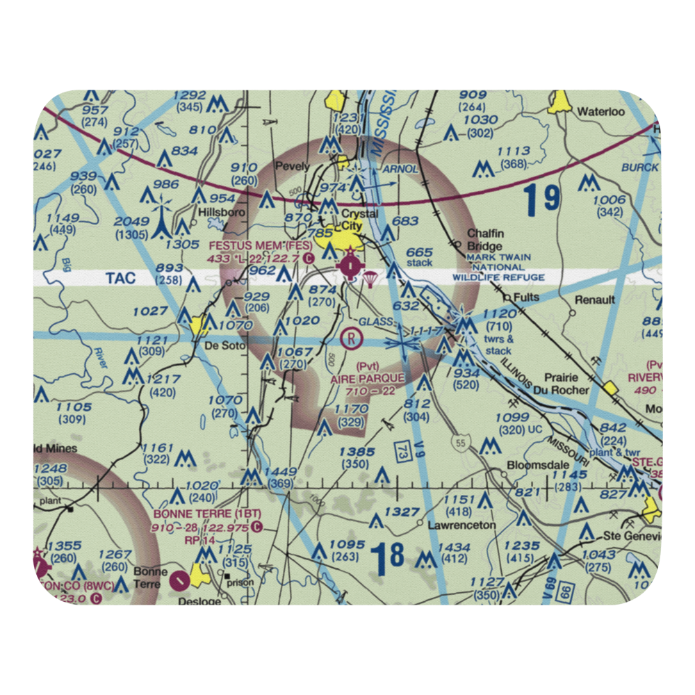 Aire Parque Airport (42MO) VFR Sectional Mouse Pad 