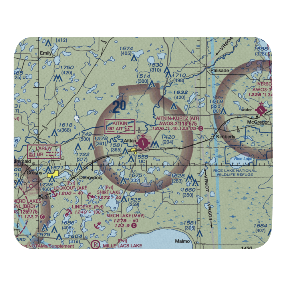 Aitkin Municipal Steve Kurtz Field (AIT) VFR Sectional Mouse Pad 