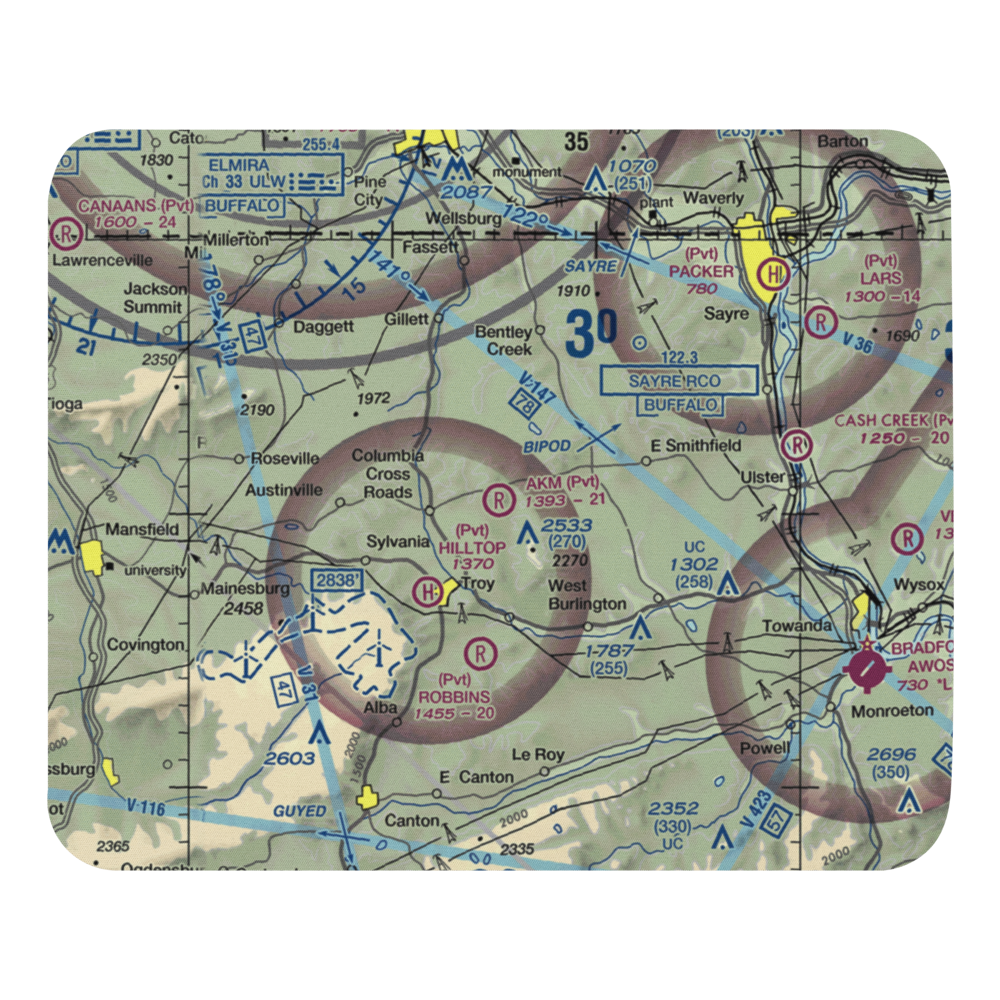 Akm Airfield (PN54) VFR Sectional Mouse Pad 