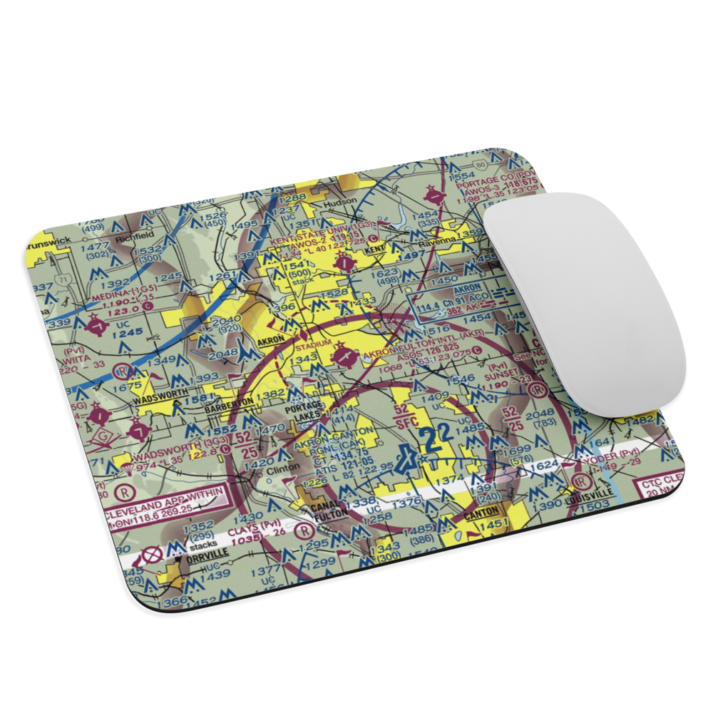 Akron Fulton International Airport (AKR) VFR Sectional Mouse Pad 