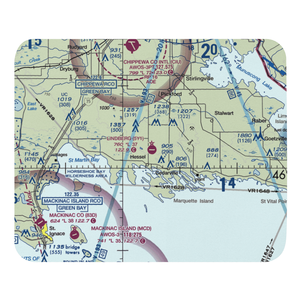 Albert J Lindberg Airport (5Y1) VFR Sectional Mouse Pad 