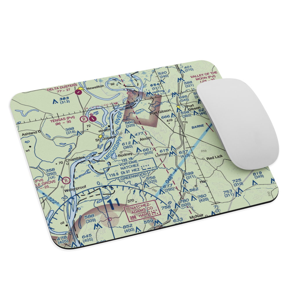 Alcorn State University Airport (MS28) VFR Sectional Mouse Pad 