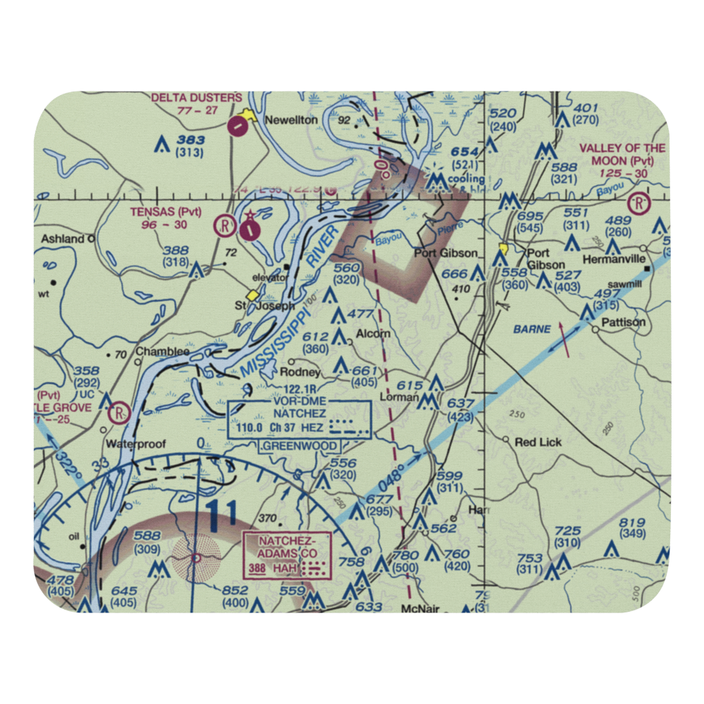 Alcorn State University Airport (MS28) VFR Sectional Mouse Pad 