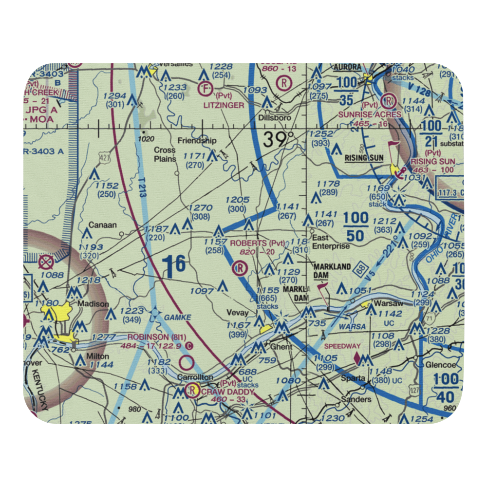 Allen and Gloss Airport (8II0) VFR Sectional Mouse Pad 