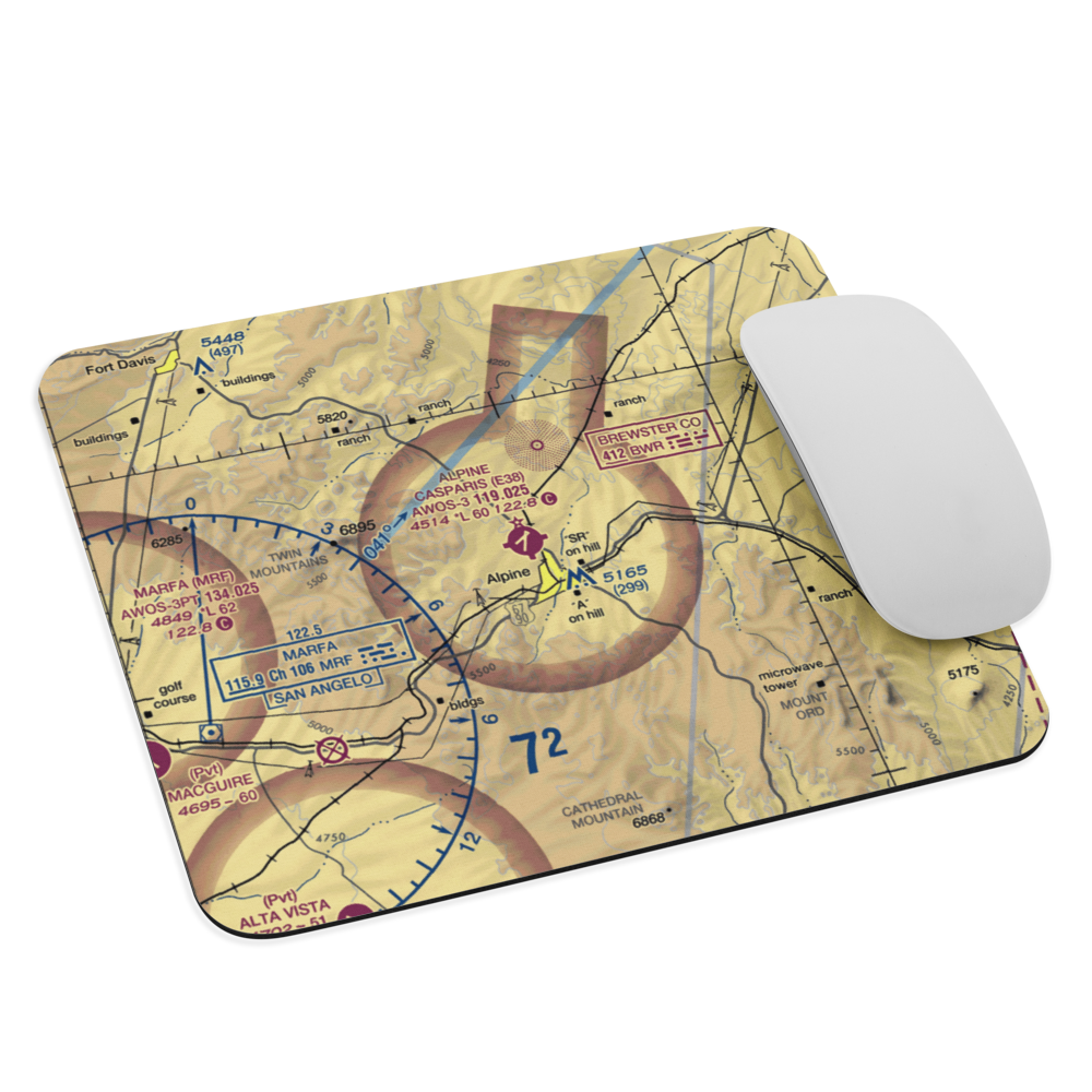 Alpine Casparis Municipal Airport (E38) VFR Sectional Mouse Pad 