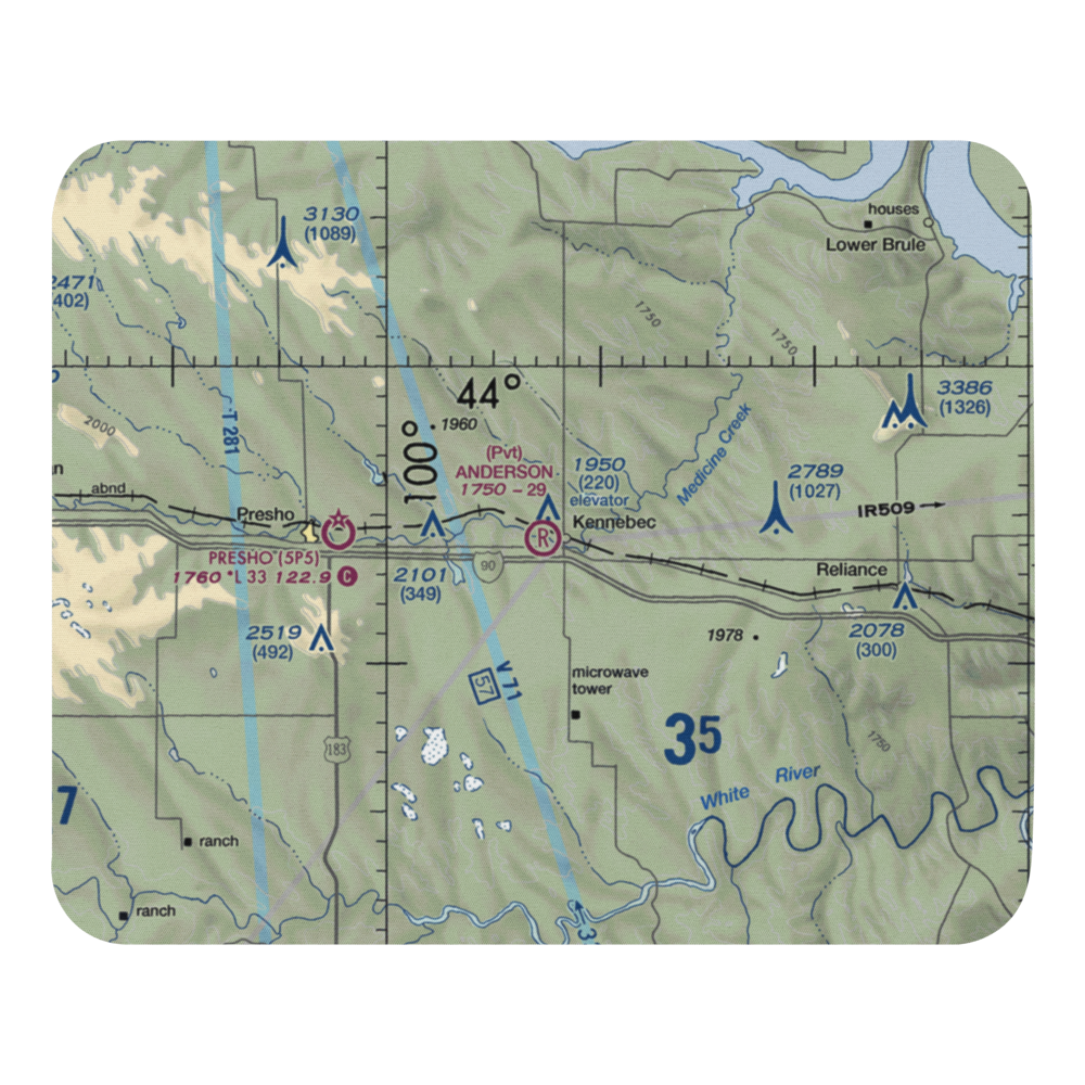 Anderson Aerial Spraying Airport (SD78) VFR Sectional Mouse Pad 