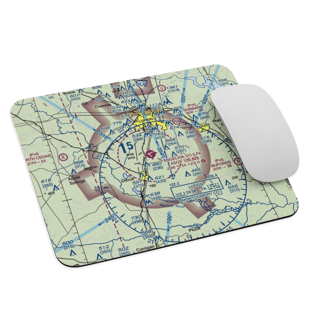 Angelina County Airport (LFK) VFR Sectional Mouse Pad 