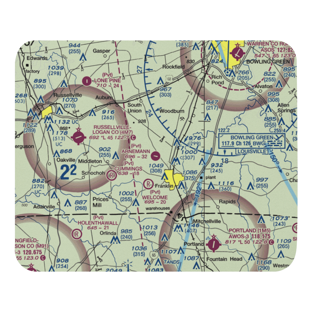 Arnemann Farms Airport (0KY1) VFR Sectional Mouse Pad 