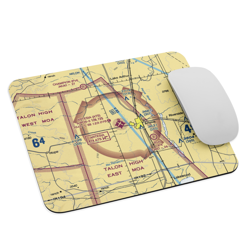 Artesia Municipal Airport (ATS) VFR Sectional Mouse Pad 