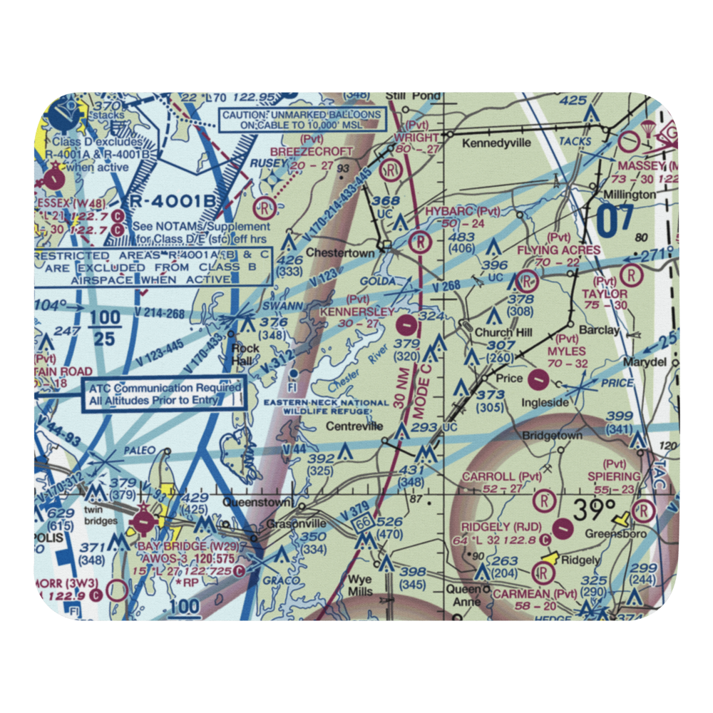 Ashland Landing Farm Airport (MD21) VFR Sectional Mouse Pad 