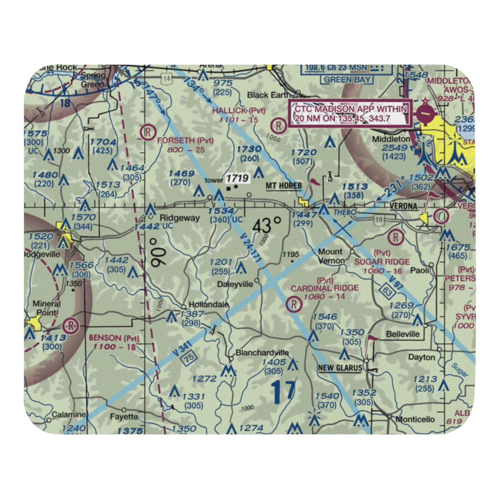 Atkins Ridge Airport (WI43) VFR Sectional Mouse Pad 