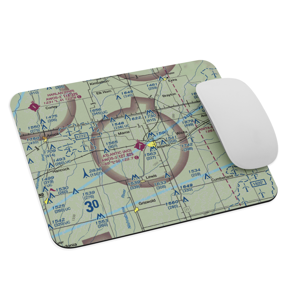 Atlantic Municipal Airport (AIO) VFR Sectional Mouse Pad 