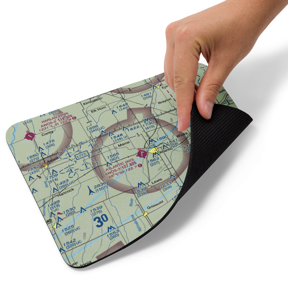 Atlantic Municipal Airport (AIO) VFR Sectional Mouse Pad 
