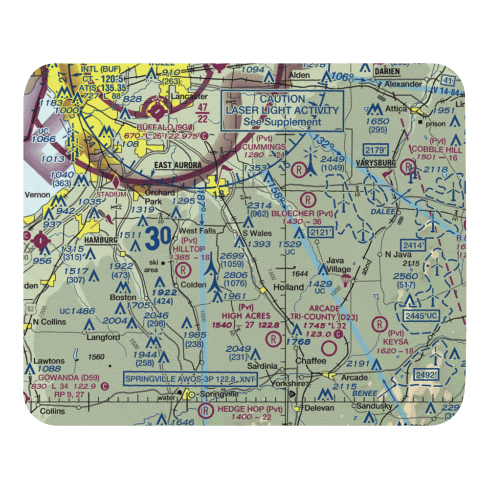 Aurora Balloonport (NY80) VFR Sectional Mouse Pad 