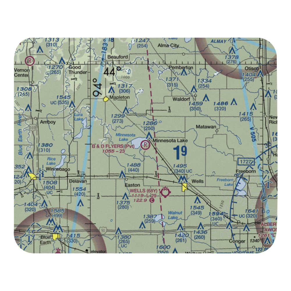 B & D Flyers International Airport (MN74) VFR Sectional Mouse Pad 