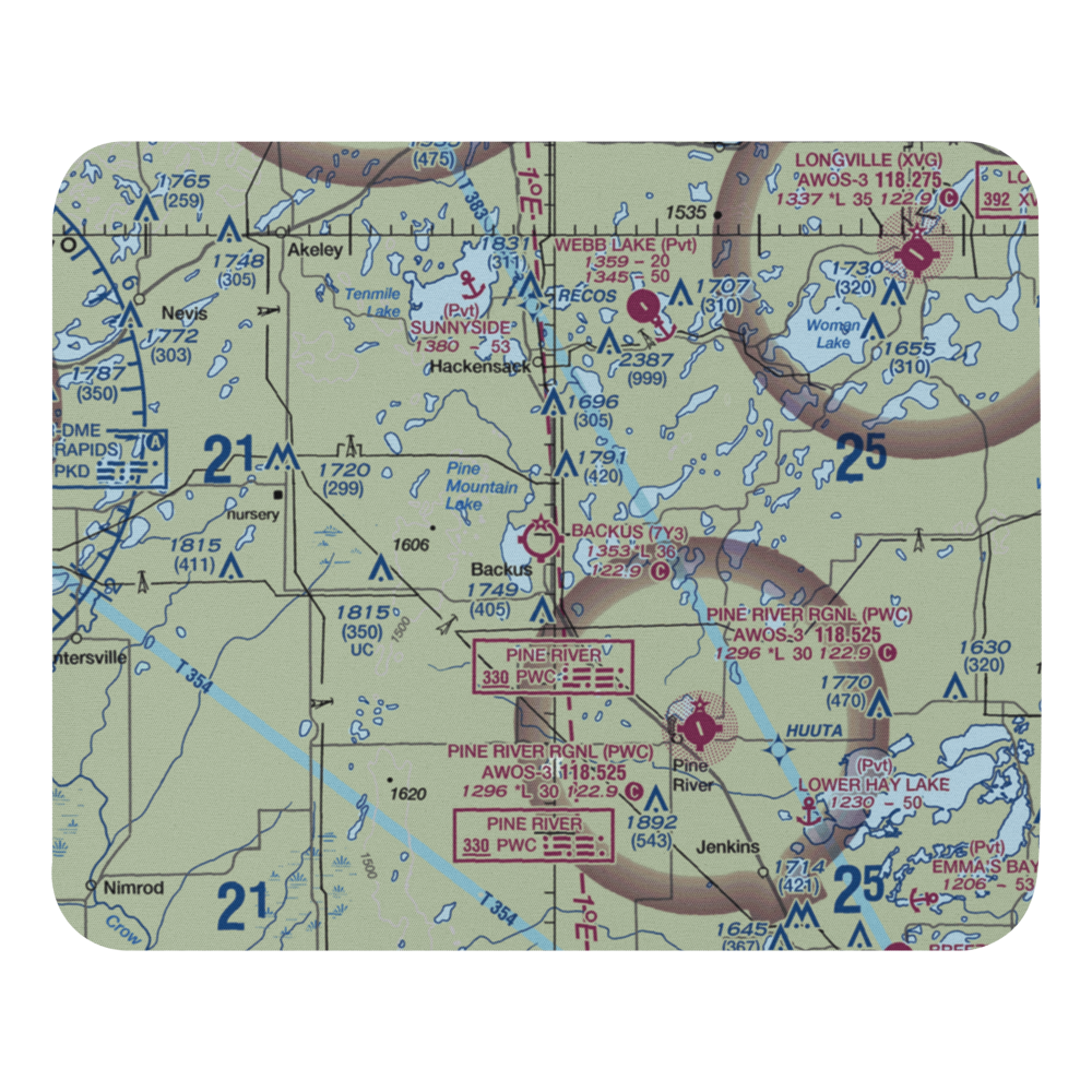 Backus Municipal Airport (7Y3) VFR Sectional Mouse Pad 