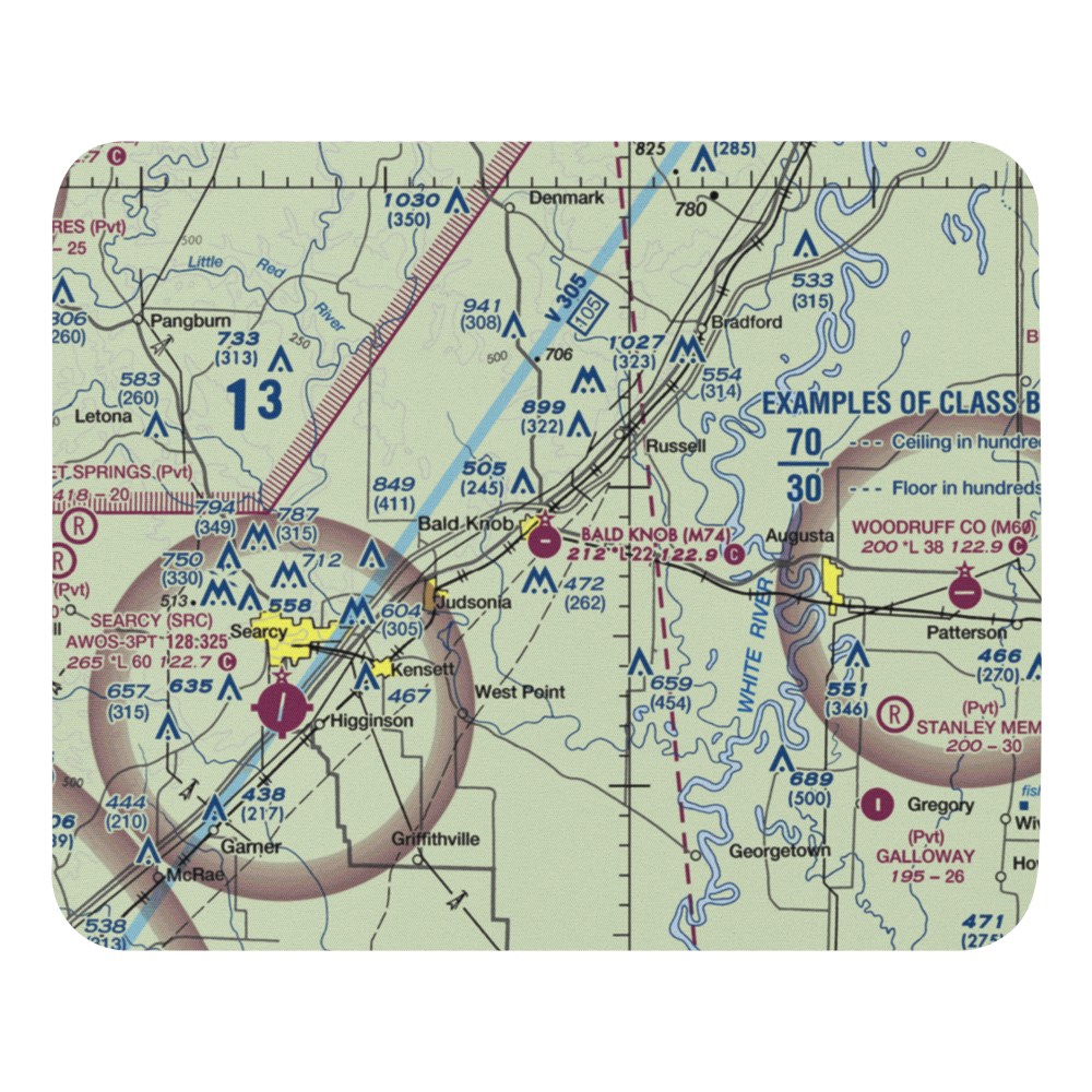 Bald Knob Municipal Airport (M74) VFR Sectional Mouse Pad 