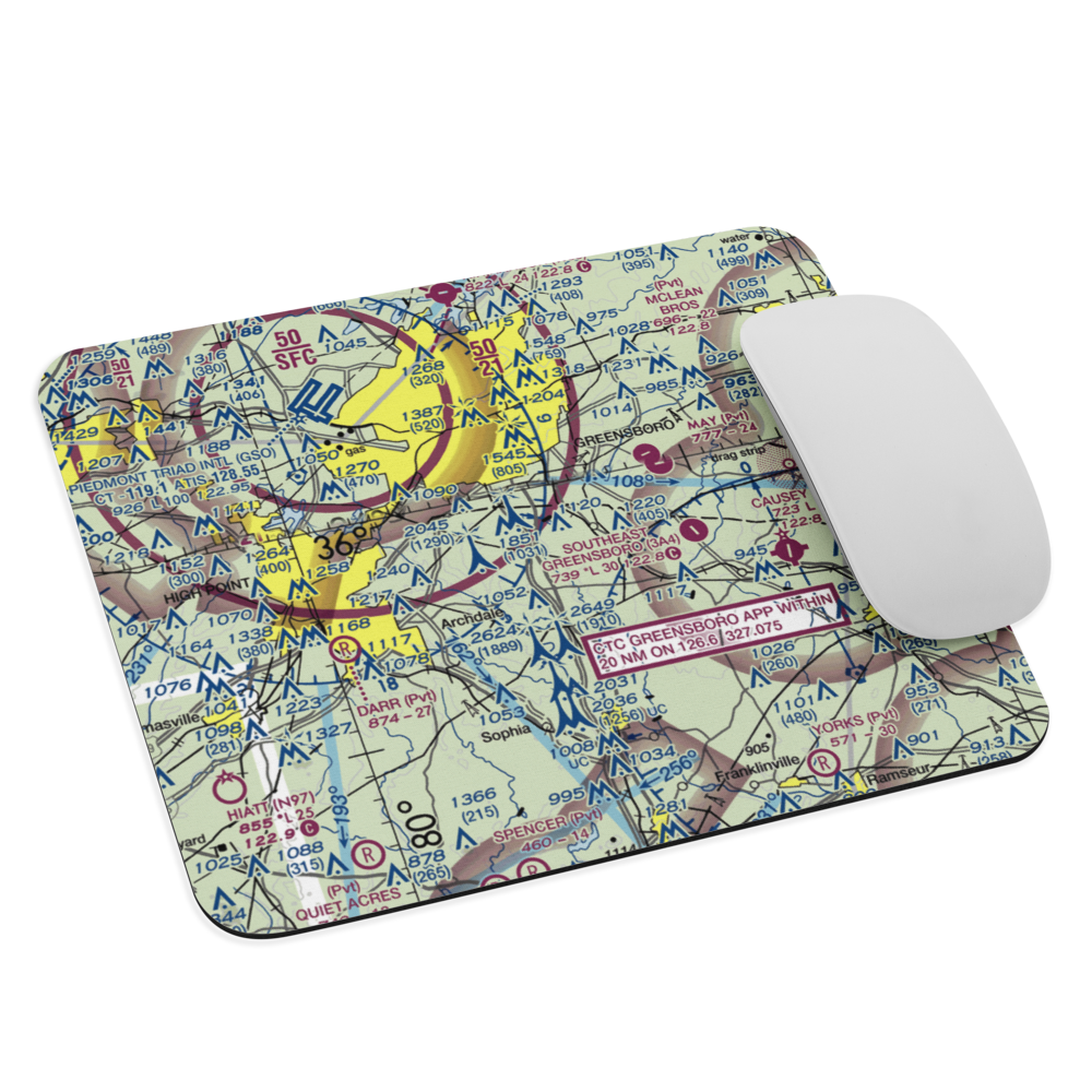 Balloonport of Greensboro Balloonport (28NC) VFR Sectional Mouse Pad 