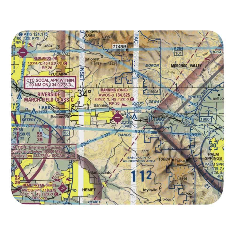 Banning Municipal Airport (BNG) VFR Sectional Mouse Pad 