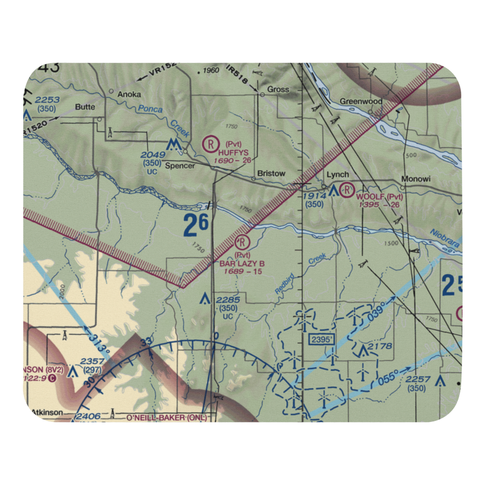 Bar Lazy B Airport (NE89) VFR Sectional Mouse Pad 