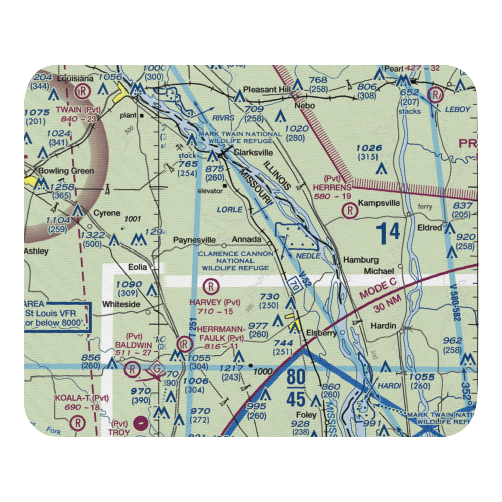 Barber Airport (38MO) VFR Sectional Mouse Pad 