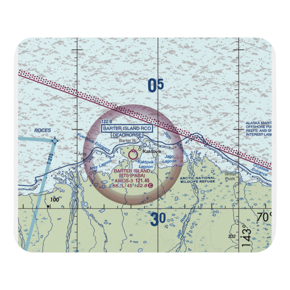 Barter Island LRRS Airport (BTI) VFR Sectional Mouse Pad 