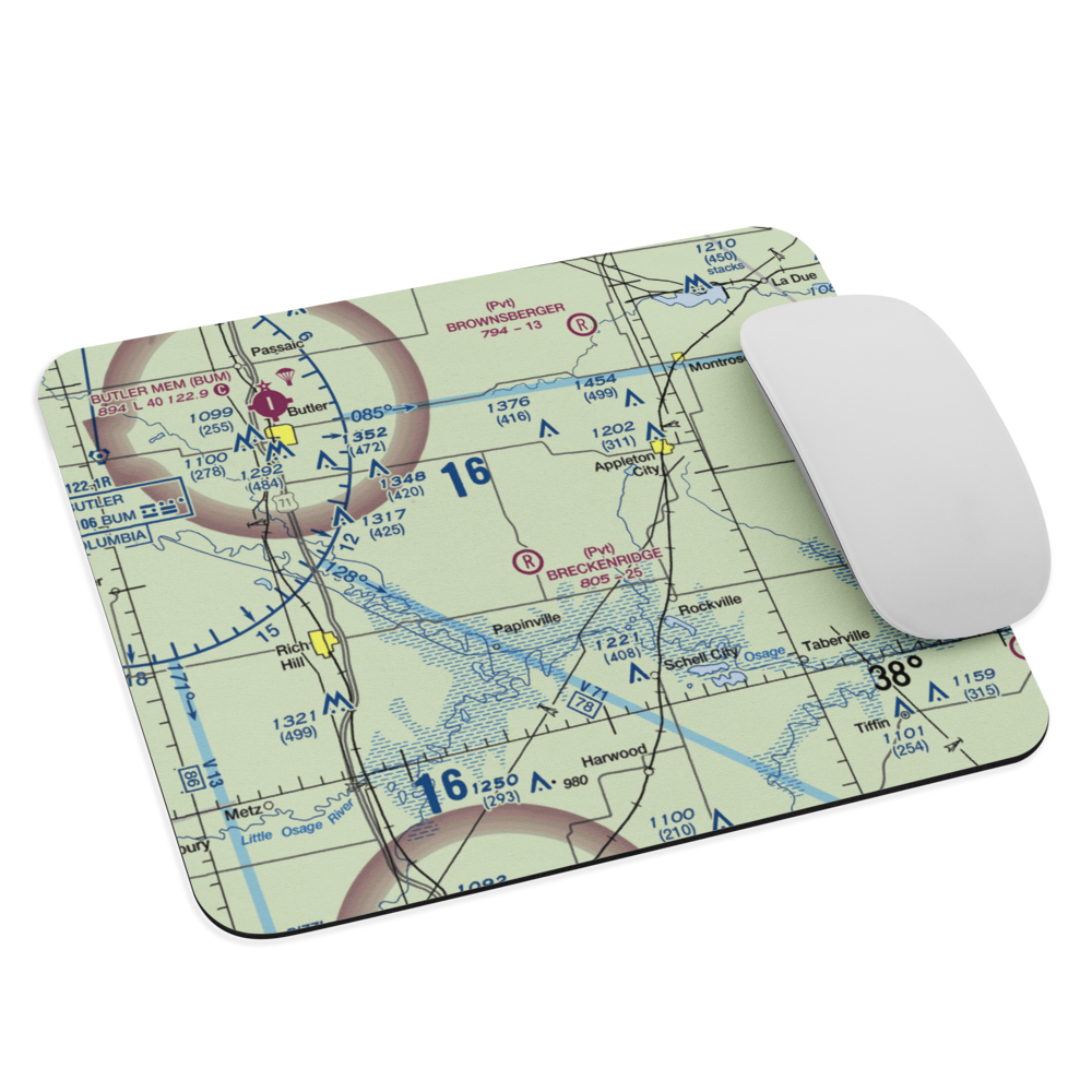 Bauer Pgi Airport (MU55) VFR Sectional Mouse Pad 