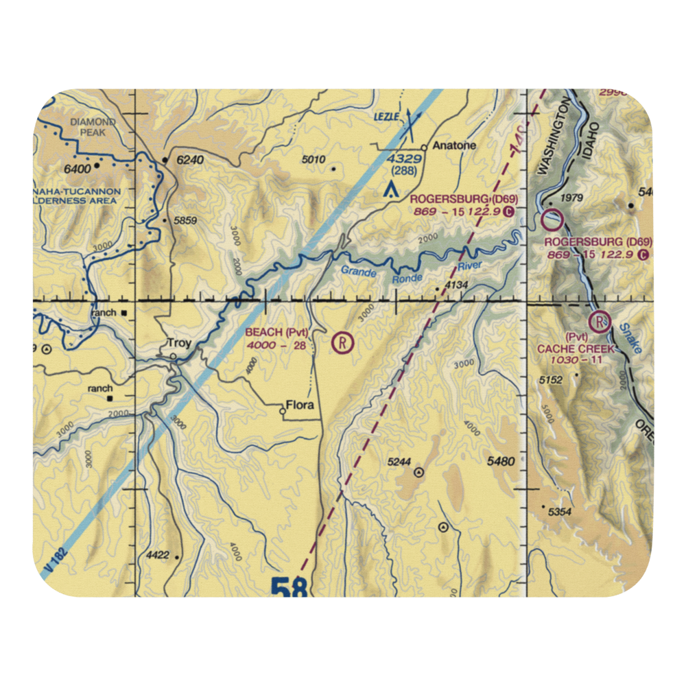 Beach Ranch Airport (OR64) VFR Sectional Mouse Pad 