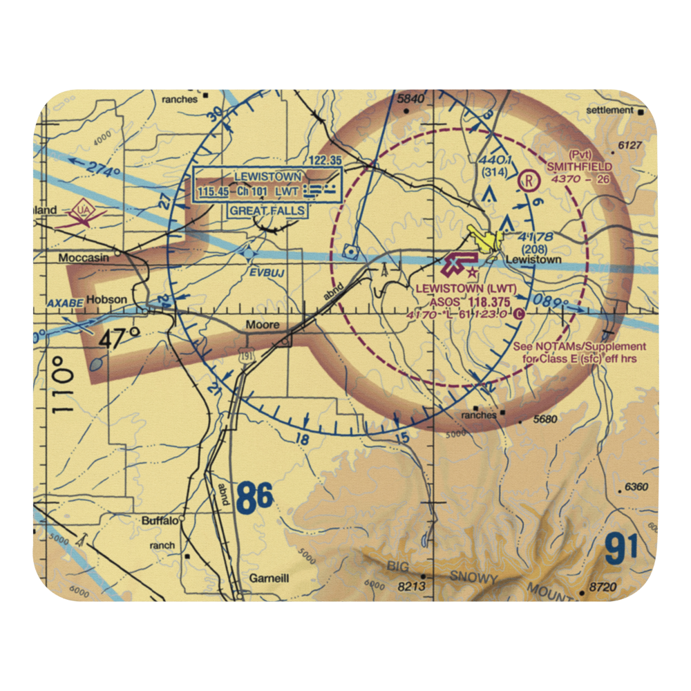 Beacon Star Antique Airfield (MT24) VFR Sectional Mouse Pad 