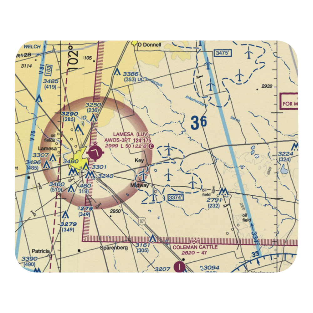 Benny White Flying Airport (XA77) VFR Sectional Mouse Pad 