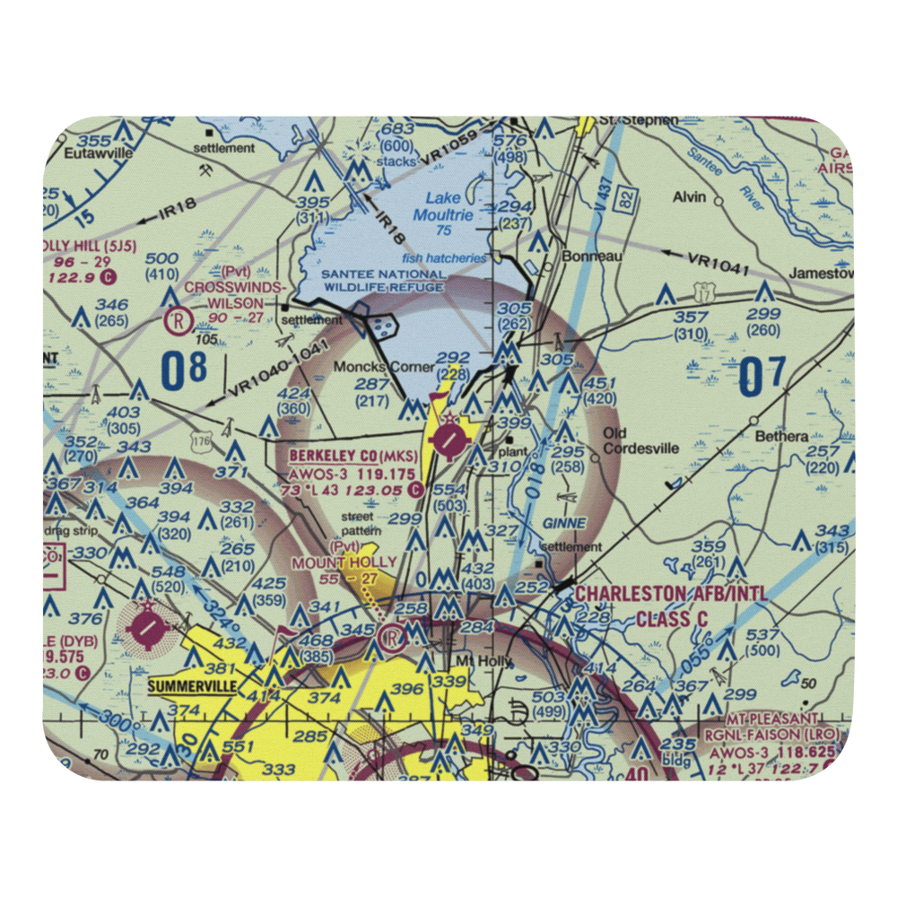 Berkeley County Airport (MKS) VFR Sectional Mouse Pad 