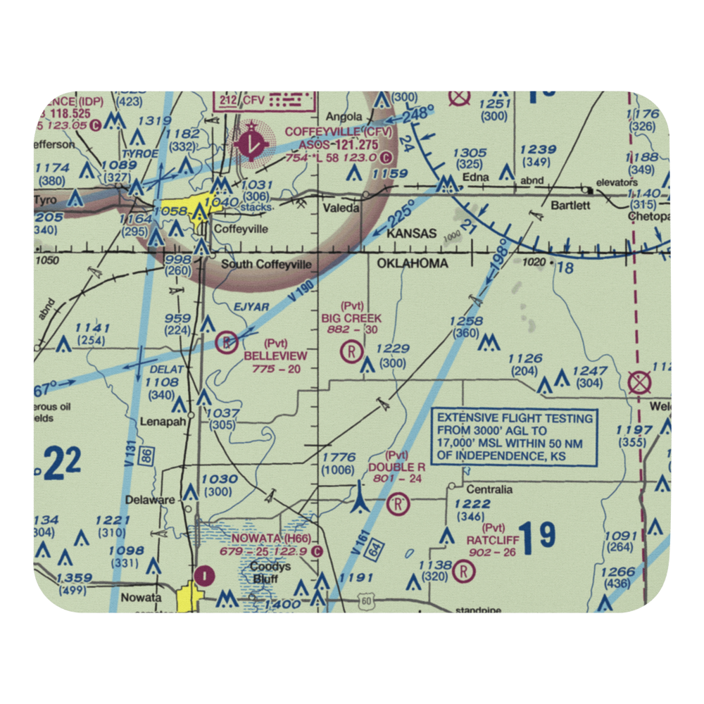 Big Creek Ranch Airstrip (OK88) VFR Sectional Mouse Pad 
