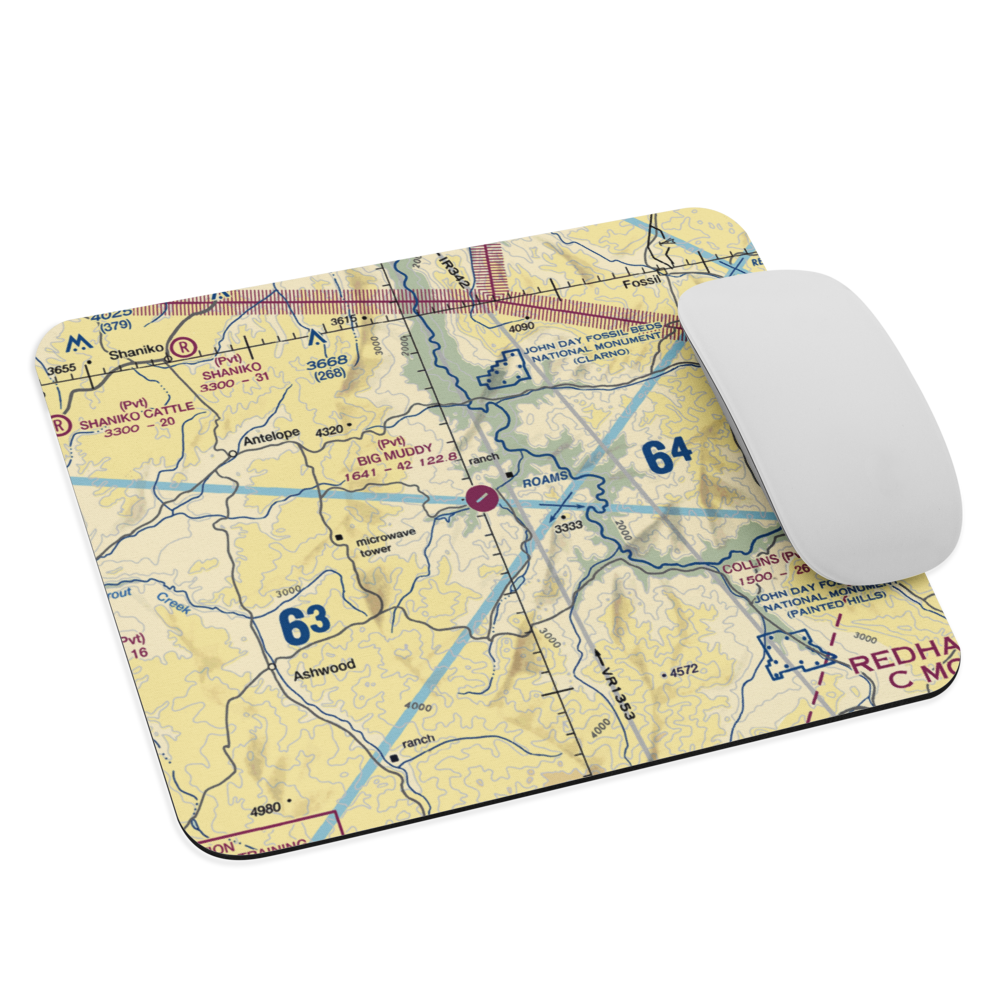 Big Muddy Ranch Airport (2OR1) VFR Sectional Mouse Pad 