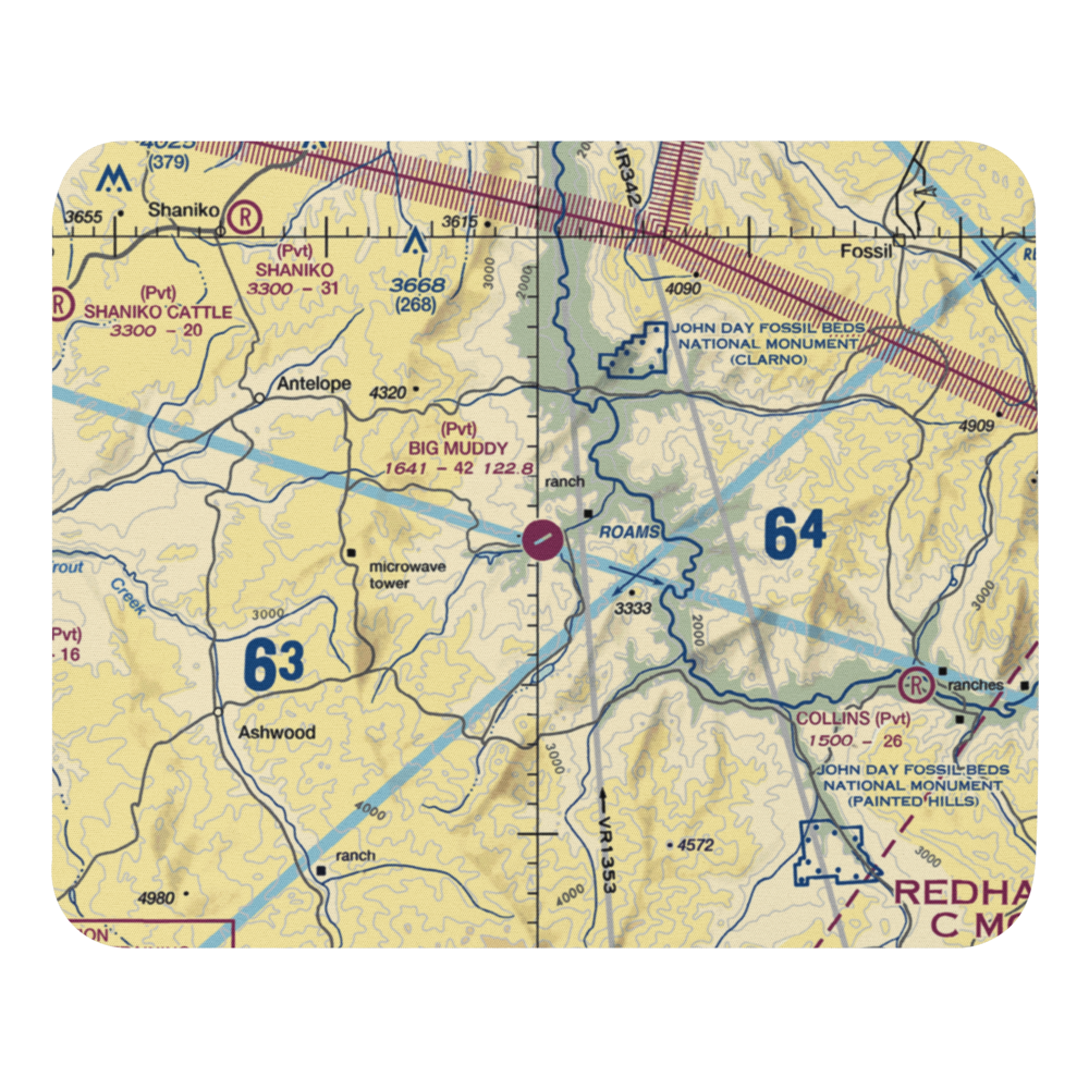 Big Muddy Ranch Airport (2OR1) VFR Sectional Mouse Pad 