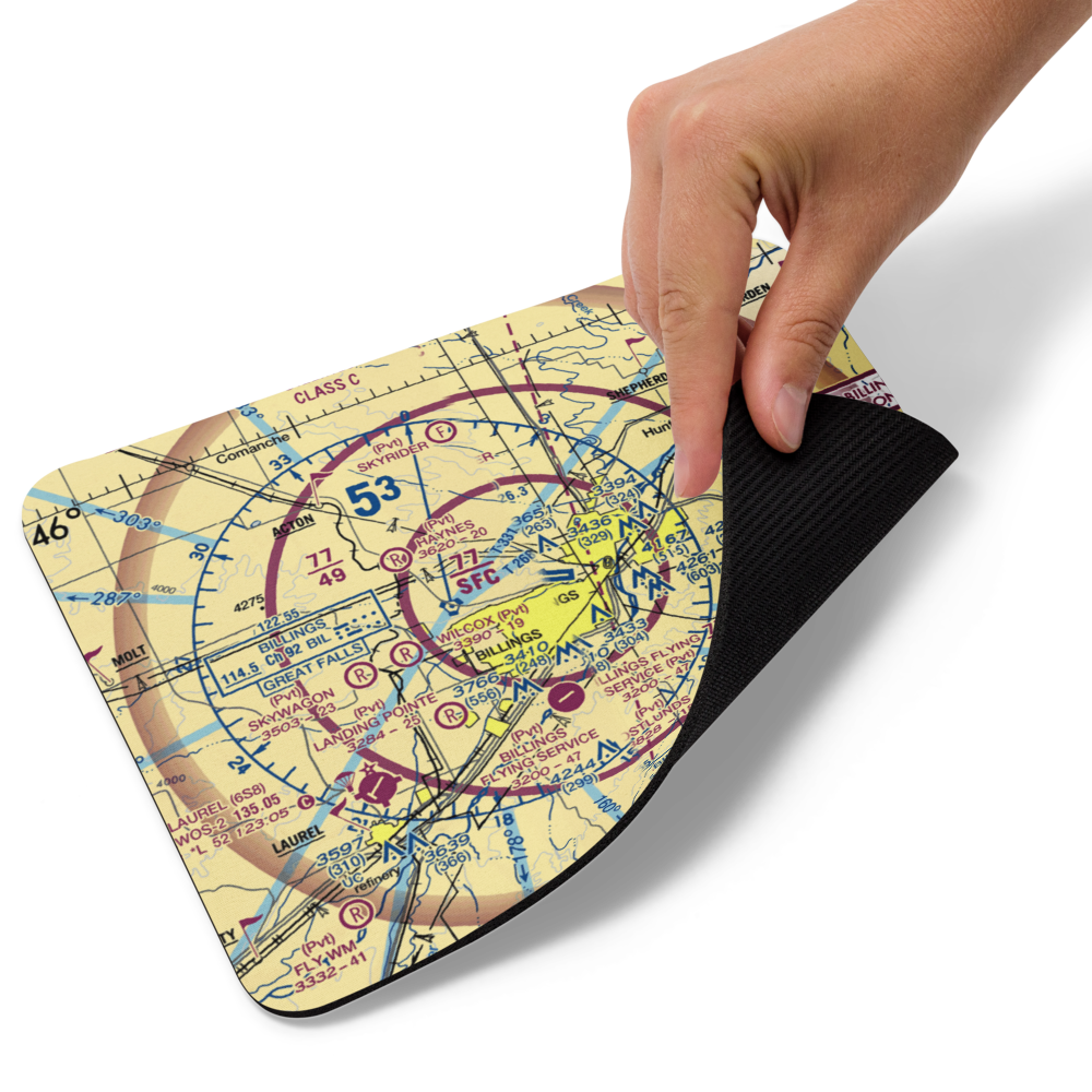 Billings Logan International Airport (BIL) VFR Sectional Mouse Pad 