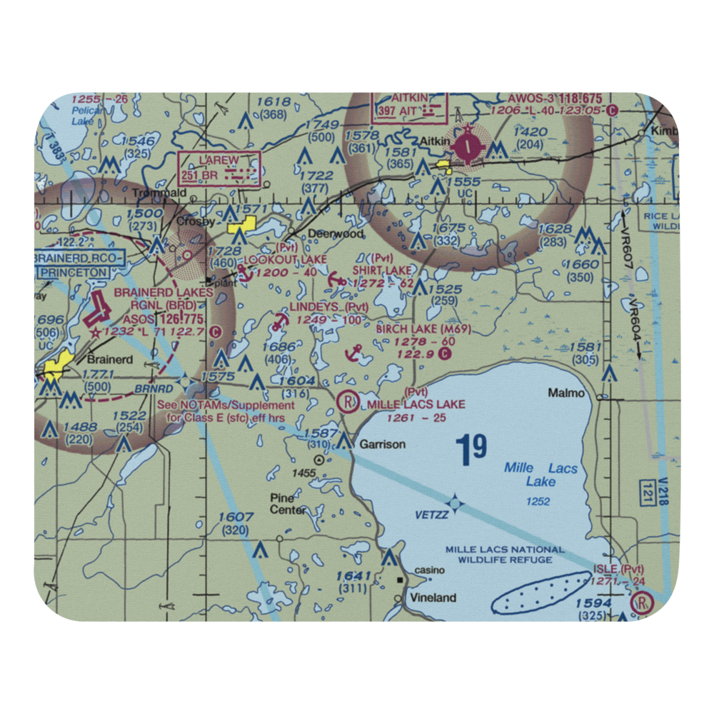 Birch Lake Seaplane Base (M69) VFR Sectional Mouse Pad 