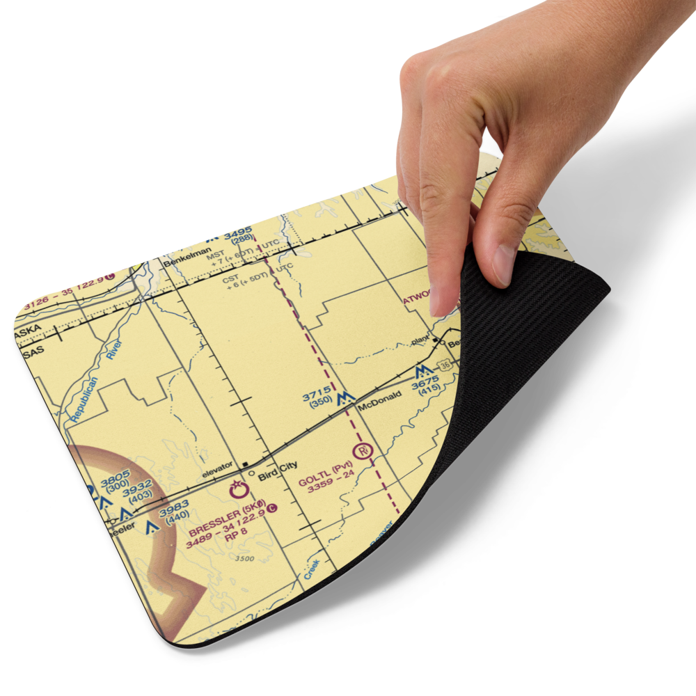 Black Airport (5KS9) VFR Sectional Mouse Pad 