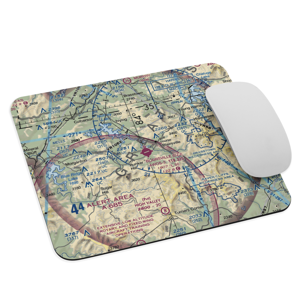 Blairsville Airport (DZJ) VFR Sectional Mouse Pad 