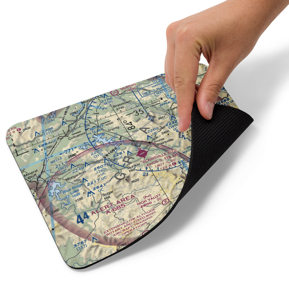 Blairsville Airport (DZJ) VFR Sectional Mouse Pad 
