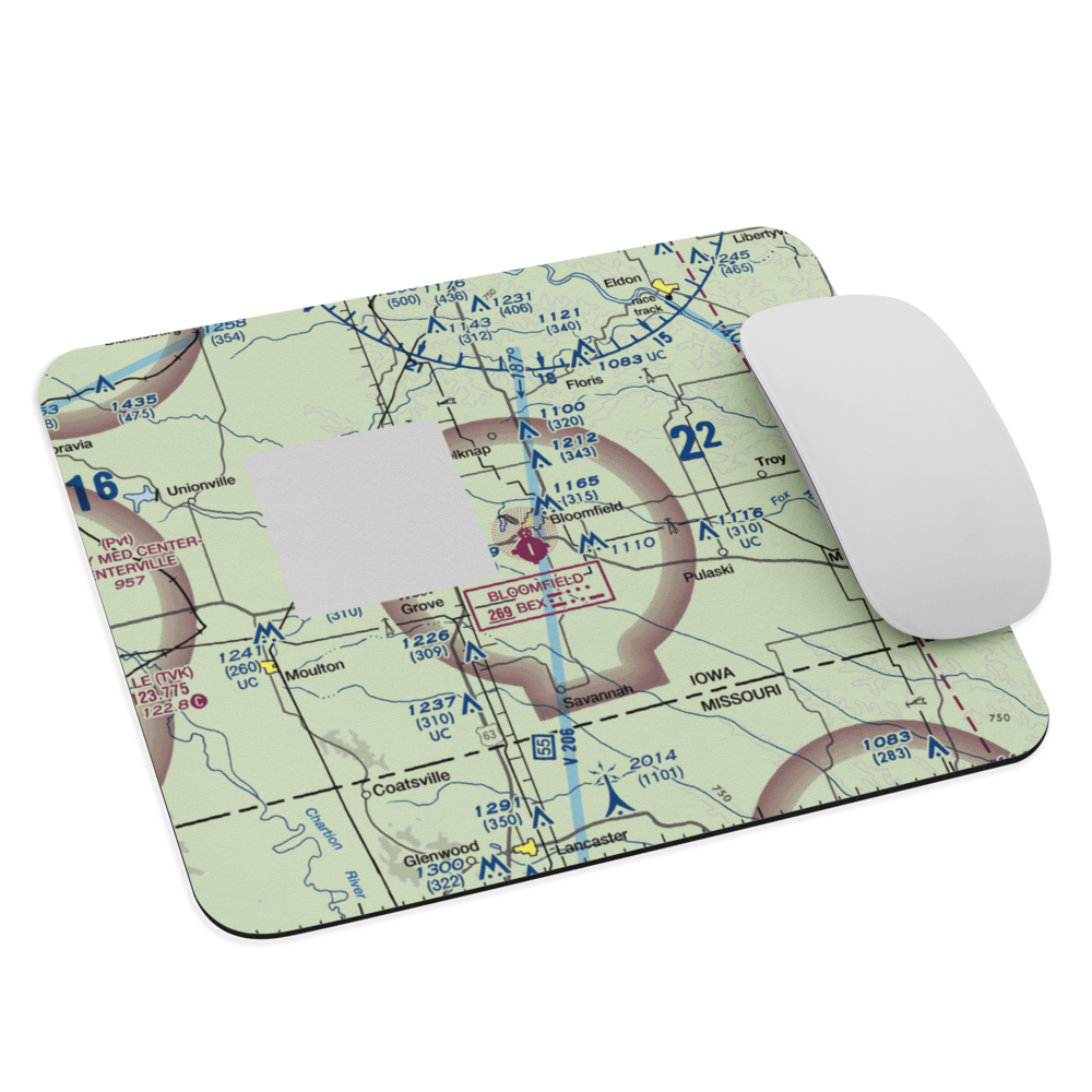 Bloomfield Municipal Airport (4K6) VFR Sectional Mouse Pad 