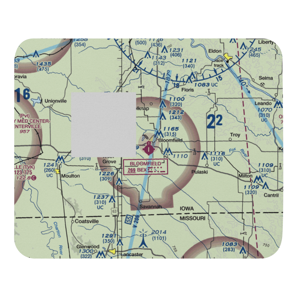 Bloomfield Municipal Airport (4K6) VFR Sectional Mouse Pad 