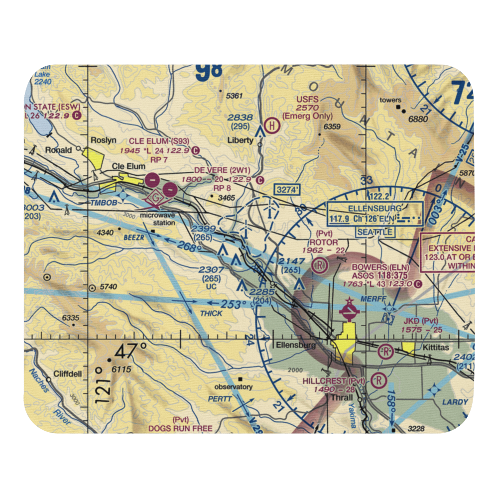 Blowout Bench Airport (74WT) VFR Sectional Mouse Pad 