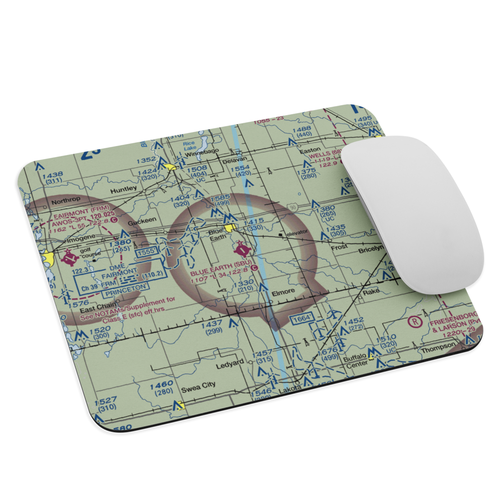 Blue Earth Municipal Airport (SBU) VFR Sectional Mouse Pad 